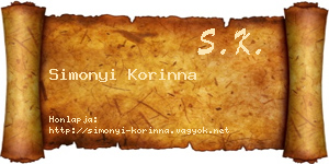 Simonyi Korinna névjegykártya